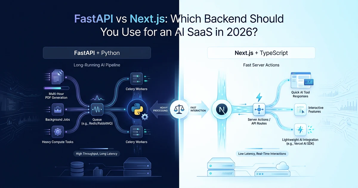 FastAPI vs Next.js: Which Backend Should You Use for an AI SaaS in 2026?