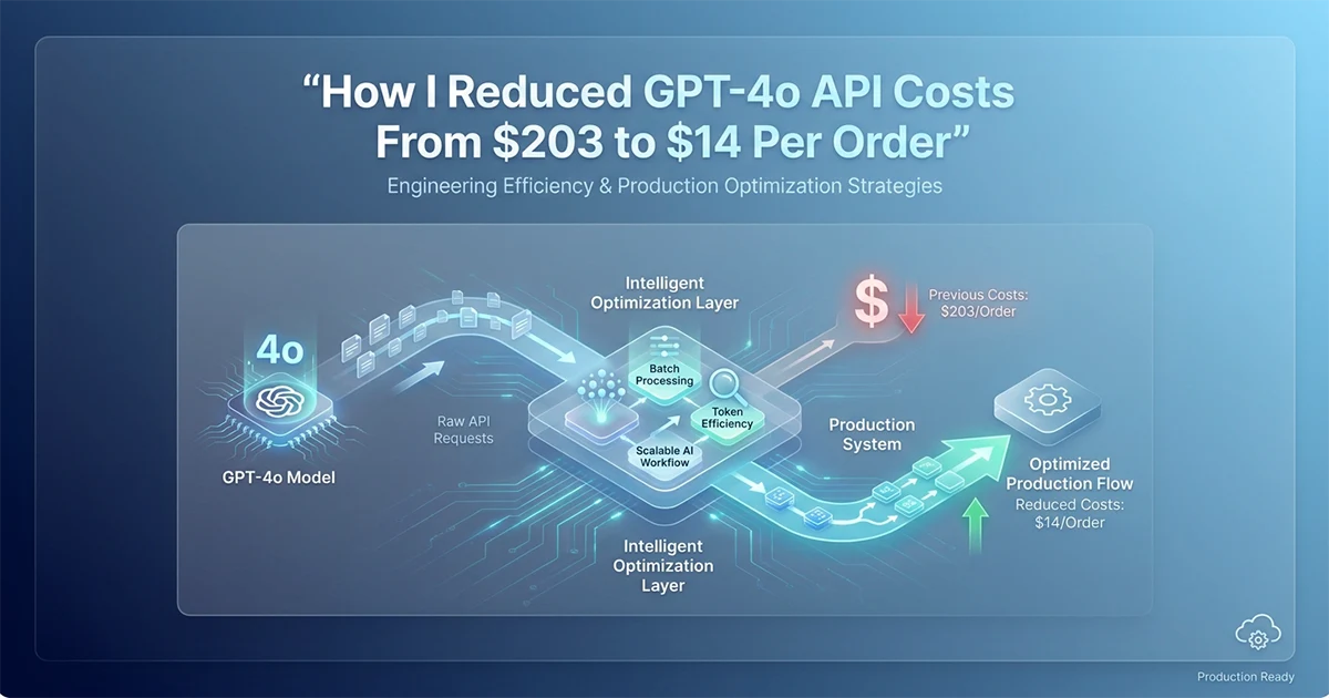 How I Reduced GPT-4o API Costs From $203 to $14 Per Order