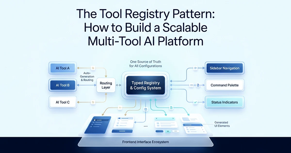 The Tool Registry Pattern: How to Build a Scalable Multi-Tool AI Platform