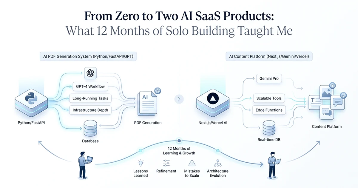 From Zero to Two AI SaaS Products: 12 Months of Solo Building Lessons